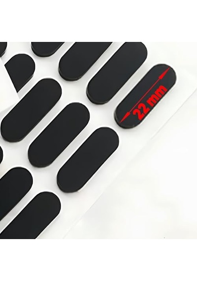 Badem10 Eva Bazlı Darbe Ses Kapı Stoperi Keçe Yapışkanlı 22 Mm 30'lu Paket Dolap Kapak Çekmece Oval Siyah Altın