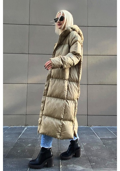 Madmext Mad Girls Haki Uzun Şişme Mont Mg1303-haki Haki
