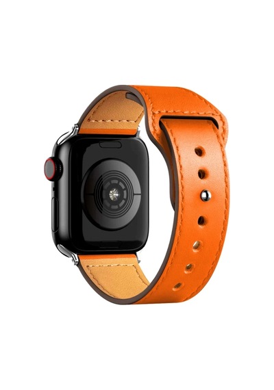 Newface Apple Watch 42mm Kr415 Luaz Deri Kordon - Turuncu Diğer