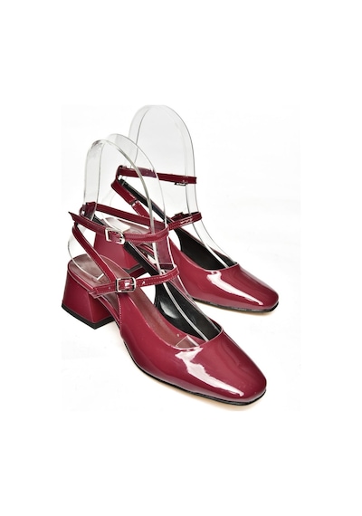 Fox Shoesp654137008 Bordo Rugan Mary Jane Alçak Topuklu Kadın Ayakkabı Maryjane Bordo