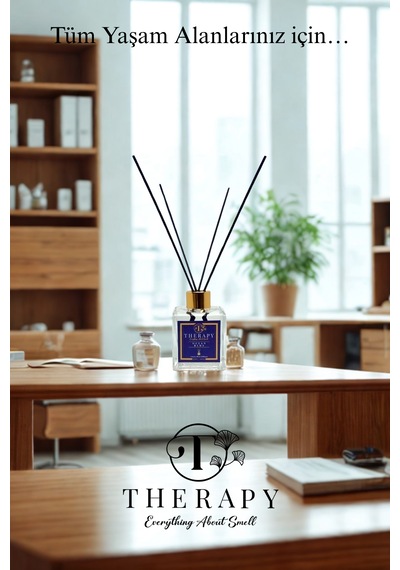 Therapy Smell, Ocean Blue - Lüks Çubuklu Oda Kokusu - 120 Ml - Kare Cam Şişe - Hediyeli Okyanus