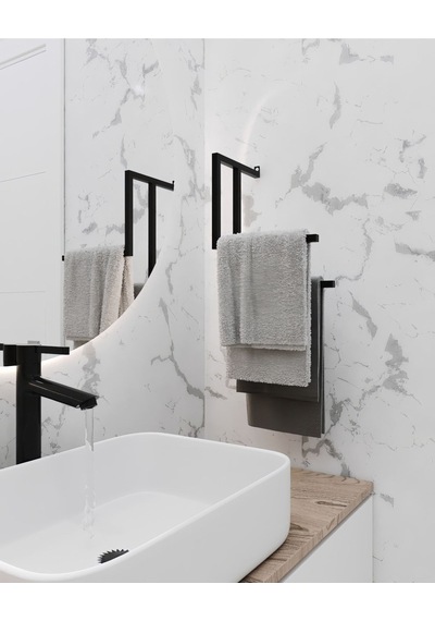 Aju Havluluk Metal Kağıt Havlu Tutacağı Ev Banyo Düzenleyici Duvara Monte Havlu Tutucu Modern Siyah