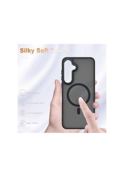 - Galaxy A17 İle Uyumlu Kılıf Mat Magsafe İle Uyumlu Şarj Özellikli Renkli Kenarlı + Ekran Koruyucu Cam Set