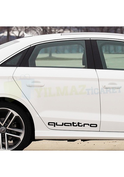Audi Quattro Logo Kapı Altı Marşpiyel Oto Sticker Etiket 1 Çift