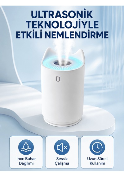 Lexroo Hava Nemlendirici Ultrasonik Aroma Difüzör 7 Renk Led Işık