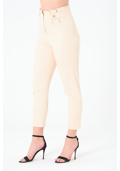 Sortie Collection Pileli Gabardin Pantolon Açık Bej
