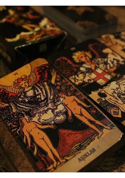 Vintage Tarot Destesi 78 Kart - Arındırma Kesesi - Demet Tütsü