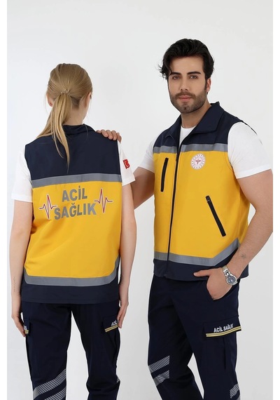 Acil Sağlık Sarı Unisex Yazlık Yelek