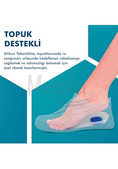 Medigel MG02 - Silikon 3/4 Ortopedik Topuk Dikeni Yumuşak Tabanlık