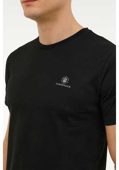 Lumberjack Ct102 0 Yaka Erkek Tshirt Siyah