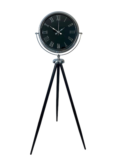 Krom Siyah İnci Aynalı Tripod 150 X 45 Cm Ayaklı Saat