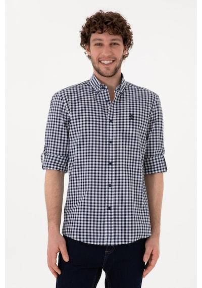 U.S. Polo Assn. Erkek Lacivert Uzun Kollu Gömlek 50306367-VR033