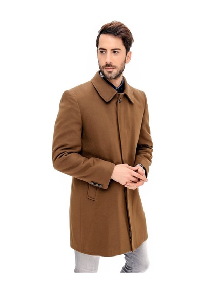 Plt8365 Dewberry Erkek Palto-Camel-Camel