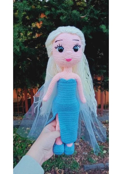 Amigurumi Elsa bebek Hediyelik oyuncak figür çizgi karakter