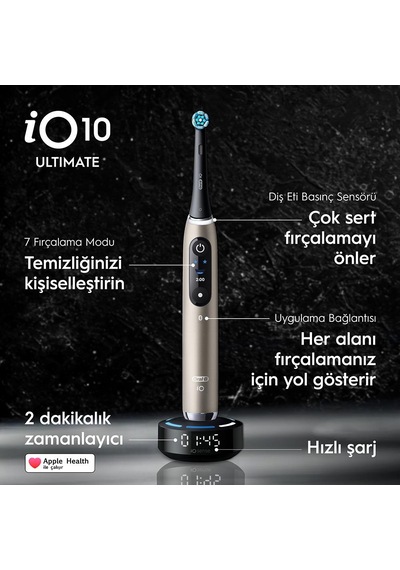 Oral B İo 10 Şarjlı Diş Fırçası Gold + Manyetik Şarj + Seyahat Kabı