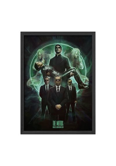 The Matrix Reloaded Siyah Ahşap Çerçeveli Poster, Dekoratif Film Duvar Tablosu