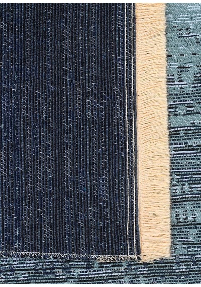 Kutnu Kılım Modern Ombre Renk Geçişli Yıkanabilir Çift Taraflı Kilim Antrasit - Gri