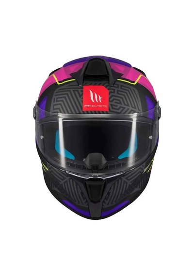 Mt Helmets Targo S Brik C8 Kapalı Kask Siyah - Pembe