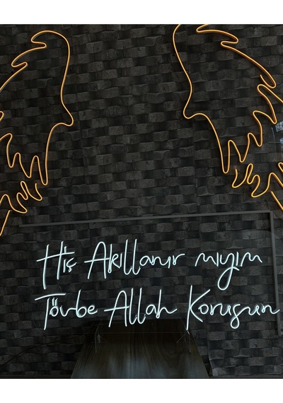 Hiç Akıllanır Mıyım Tövbe Allah Korusun Yazılı Neon Tabela Kırmızı