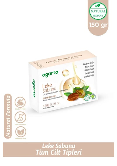 Agarta Leke için El Yapımı Doğal Katı Bitkisel Sabun 150 G