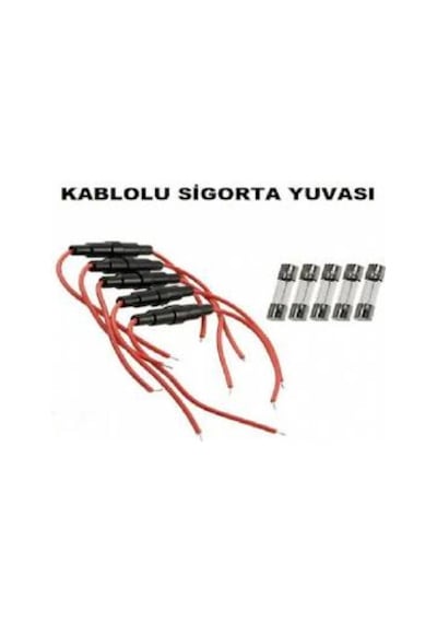 20 Adet Oto Kablolu Sigorta Yuvası + 20 Adet 10 Amper Cam Sigorta