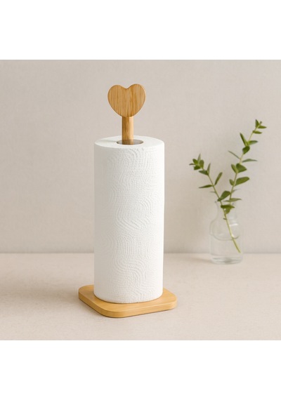 Bambu Kağıt Havluluk 12x12 Cm Kalp Başlı Sap 28.5 Cm