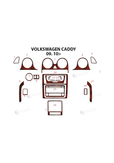 Volkswagen Caddy Torpido Kaplama 2010 18 Parça Maun