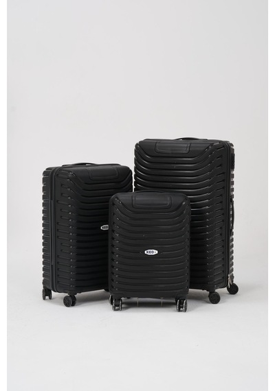 Keo-plus Siyah 3 Lü Set Silikon Kırılmaz Pp Valiz Çok Renkli