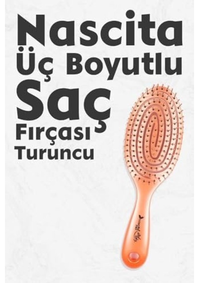 Professional Üç Boyutlu Oval Saç Fırçası Turuncu