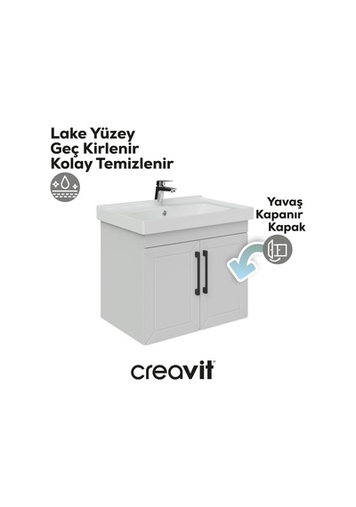 Creavit D20 65 Cm Kapaklı Lavabo Dolabı Beyaz Lake Beyaz Creavit D20 65 Cm Kapaklı Lavabo Dolabı Beyaz Lake Beyaz