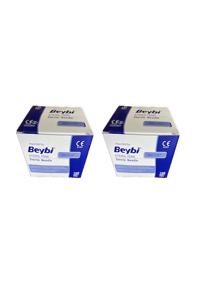 Beybi 22 G X 11/4" Steril Siyah Iğne Uç 100 Adet 2 Kutu