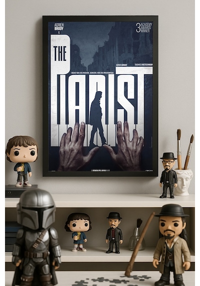 Piyanist Siyah Ahşap Çerçeveli Poster, Dekoratif Film Duvar Tablosu