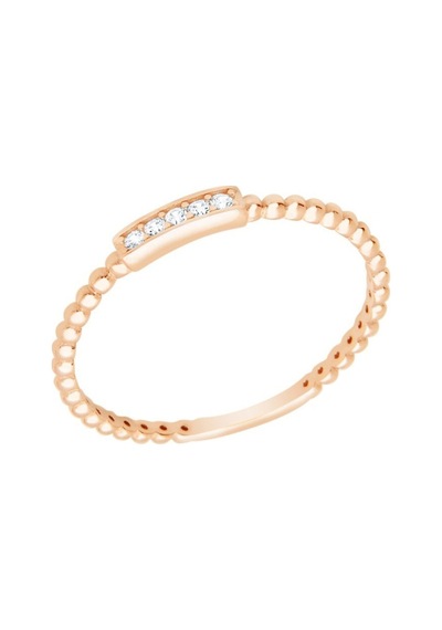 Diamond Line - Gülaylar - Pembe Altın 14 Ayar Trend Yüzük (528822922)