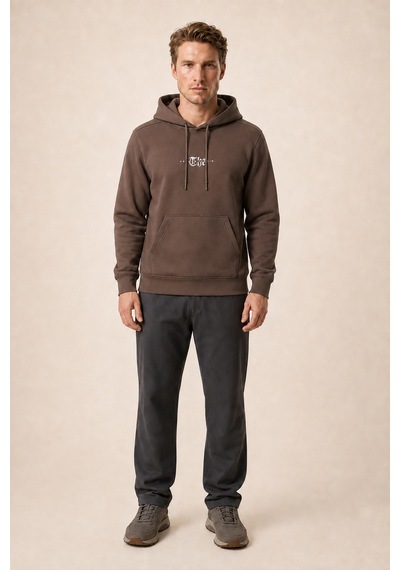 Redline Thenk Yeni Sezon Erkek Regular Fit Kapüşonlu Sweatshirt Kahve