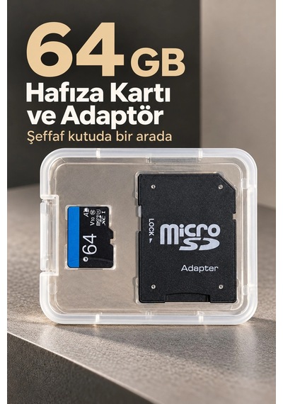 64 Gb Micro Sd Hafıza Kartı Ve Adaptör