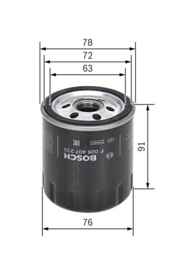 BOSCH F026407233 Yağ Filtresi Ford Focus III 2.0TDCI 14- Cmax II 2.0TDCI 15-
