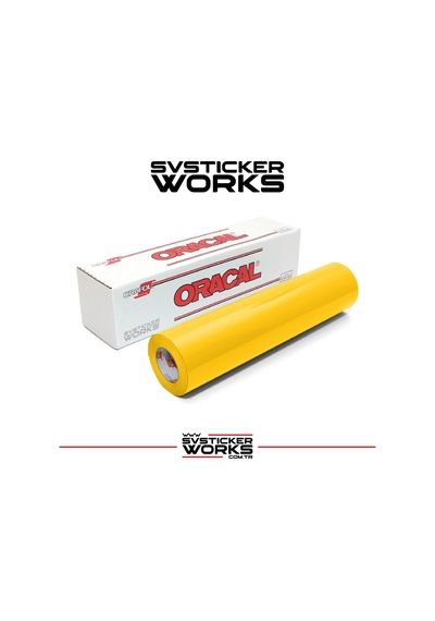 Sarı Renk Folyo Kaplama , Sticker Vb. Oracal Yüksek Kalite Ürün 1 Metre 100cm X 126cm Sarı