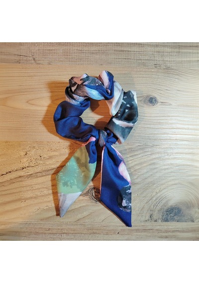 Handmade İpek Saten Fiyonklu Scrunchie Saç Tokası Karışık (Çok Renkli)