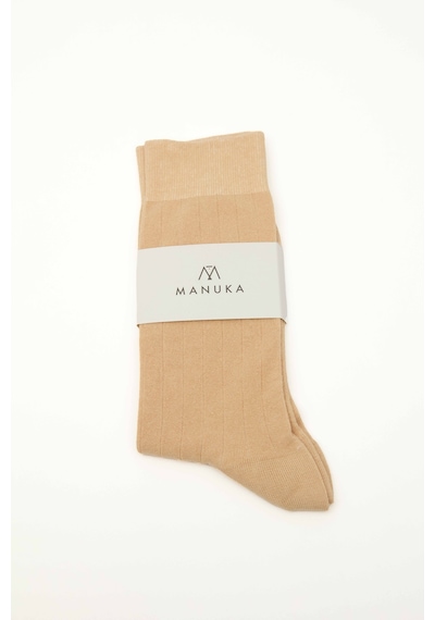 Manuka Klasik Fitilli Çorap Kum Ms-10561-155