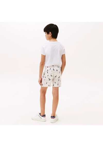 Tommy Hilfiger Print Linen Çocuk Beyaz Mayo Kb0kb09478 Beyaz