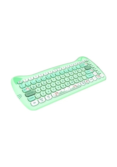 Everest Km-6285 Catty Mını Renkli Tuşlu Yeşil 2.4 Ghz + Bt Kablosuz Q Multimedia Klavye + Mouse Set Lazer