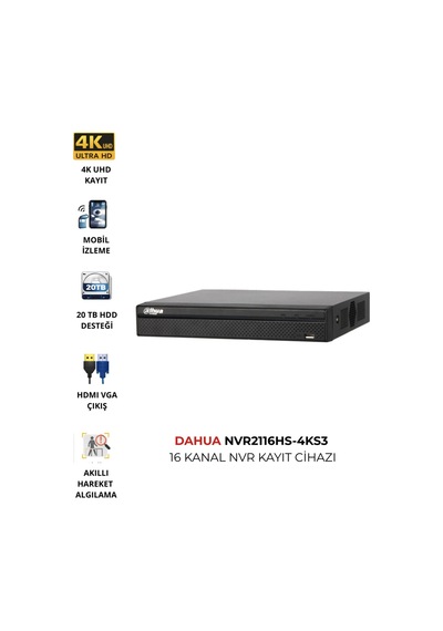 Nvr2116hs-4ks3 16 Kanal H.265+ Cctv Nvr