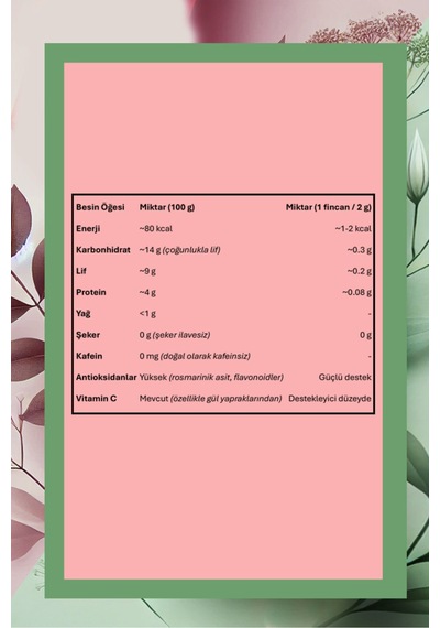 Premium Rose & Spearmint Tea 75g, Özel Harman Gül Ve Kıvırcık Nane Çayı