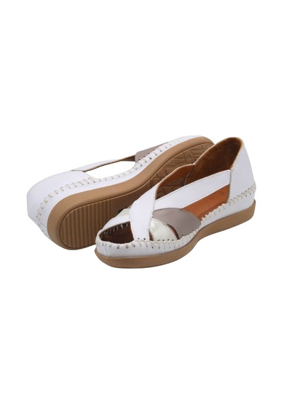 Kadın Comfort Deri Sandalet Beyaz 25033542y 25033542y