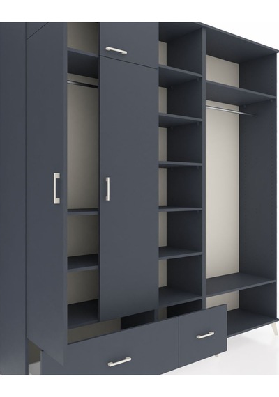 Hyperion Dolap 12 Raflı 2 Çekmeceli 2 Askılı 220x44x243 Antrasit-antrasit/antrasit Antrasıt/antrasıt - Antrasıt Hyperion Dolap 12 Raflı 2 Çekmeceli 2 Askılı 220x44x243 Antrasit-antrasit/antrasit Antrasıt/antrasıt - Antrasıt