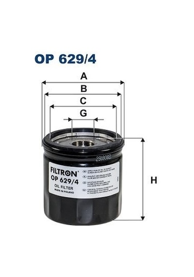 Fıltron Yağ Filtresi Focus Iv 17 Kuga Iıı 19 2.0 Ecoblue Op 629/4 2279222 Hg9q6714aa
