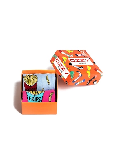 Ozzy Socks 2'Li Fries Desen Kutu Çok Renkli