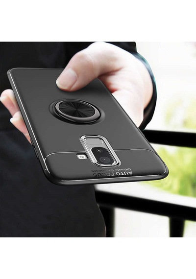 Samsung Galaxy Uyumlu J8 Kilif Yüzüklü Tam Korumali Silikon Kapak 418019755