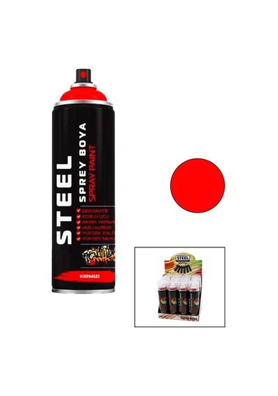 Steel Kırmızı Sprey Boya 200ml- 12'li Paket Kirmizi