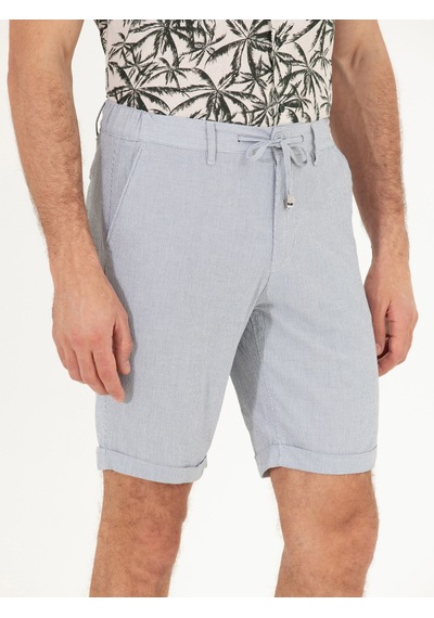 Cacharel Açık Mavi Regular Fit Dokuma Şort Denim